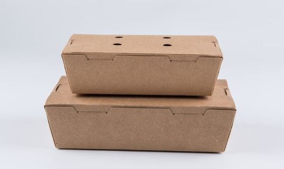 長方形の使い捨て可能なクラフト紙のお弁当箱、1450mlポップコーンの鶏のboxx