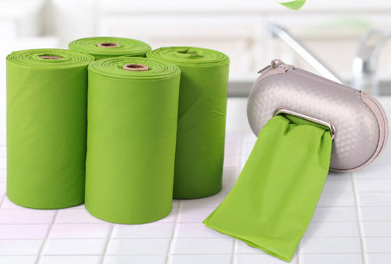 Compostable生物分解性の使い捨て可能な袋、80X90CMの大きい緑のごみ袋