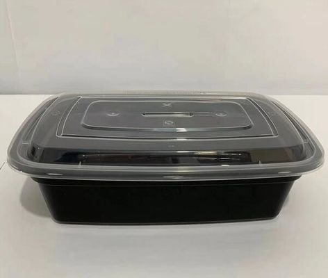 黒い1000ml Microwavable使い捨て可能なPPのプラスチック食品容器