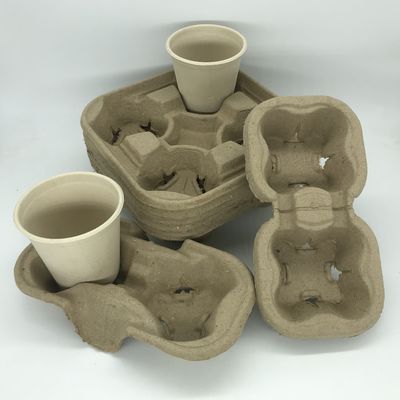 コーヒー カップの皿の生物分解性のパルプ2&amp;4の紙コップのキャリアはのための船積みを取り除く
