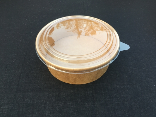 165*145*66cm 34ozクラフトPaper Salad Bowl With Clear Lid Eco FriendlyのPe Coating