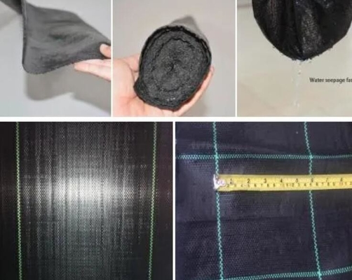 紫外線高透率のPP 黒と緑の雑草対策マット