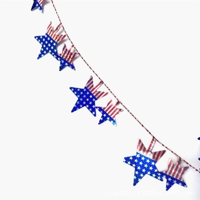 大きな五角星 アメリカ国旗飾り花束 クリスマスツリー飾り ワイヤー ワレット ホリデースティック