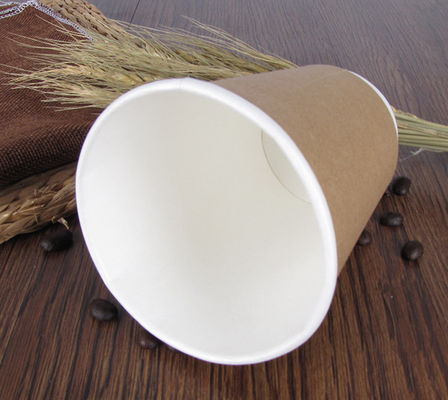 8oz生物分解性の紙コップ、使い捨て可能なミルクの茶クラフト紙のコップ