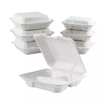 使い捨て可能なクラフト紙のプラスチック3つのコンパートメントお弁当箱をカスタマイズする取り除きなさい
