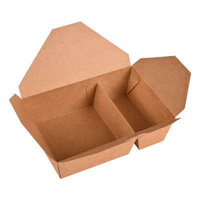 クラフト紙2は3つのコンパートメントお弁当箱使い捨て可能な食品容器を取り除く
